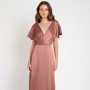 Jenny Yoo Raya Wild Rose Satin Dress - Size 4